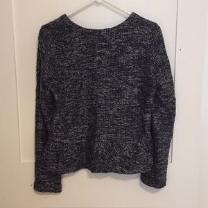 J Crew M knit jacket, navy&black, zip front